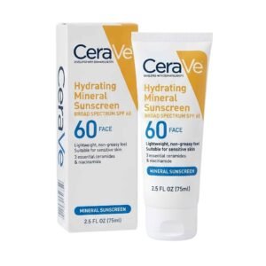 CeraVe Hydrating Mineral Sunscreen SPF 60 Face – 2.5 oz