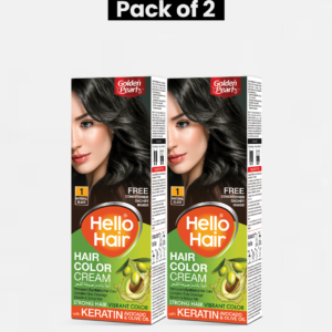 Pack of 2 Hello Hair – Hair Color Natural Black 1